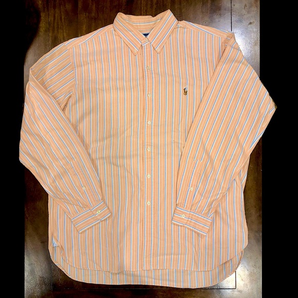 RALPH LAUREN Long Sleeve Blue Orange Button Down Dress Shirt Sz XL - Picture 5 of 10